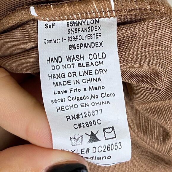 Fashion Nova Mini Brown Dress Bodycon Tan Cut Out Size S - Picture 5 of 6